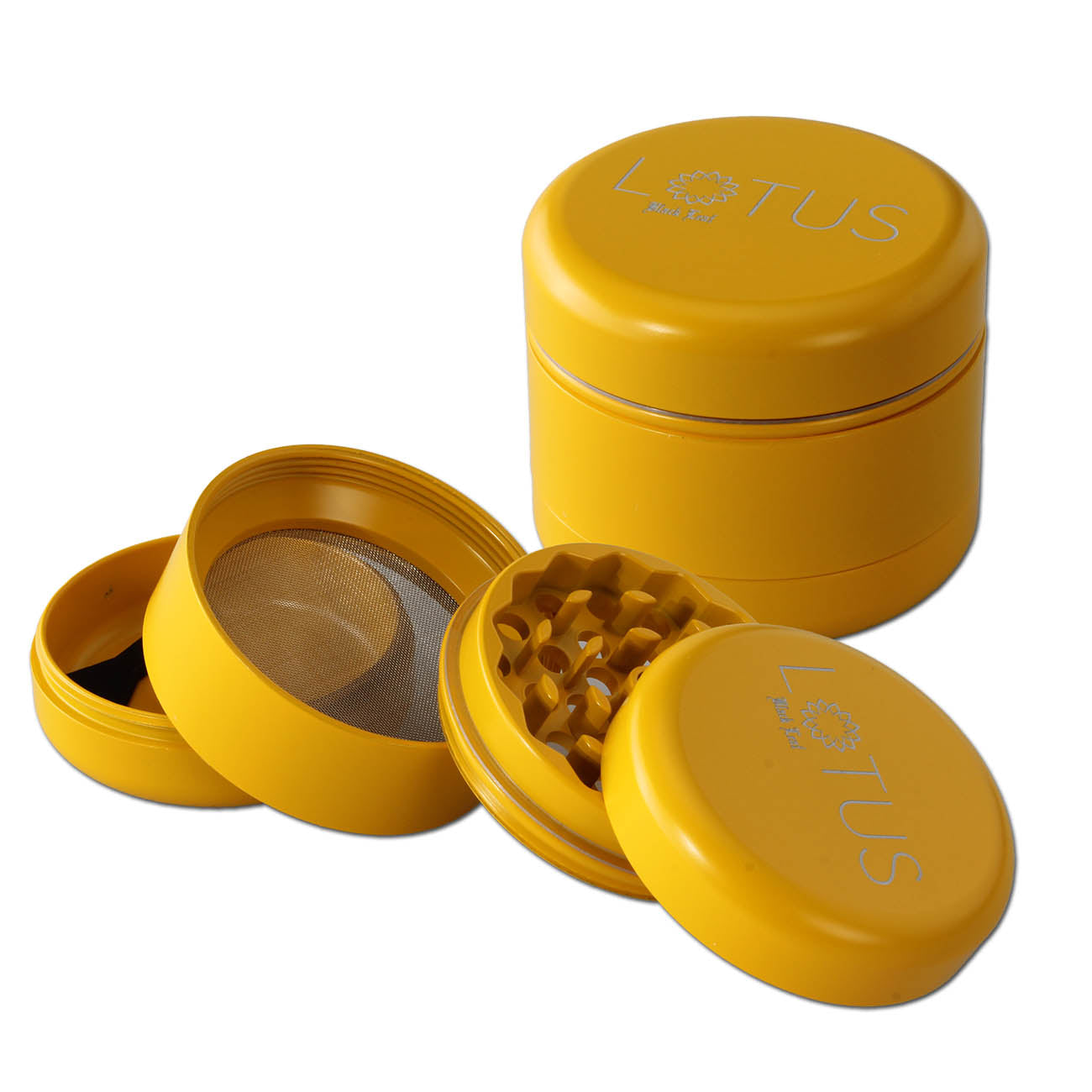 Lotus Grinder 4-tlg. keramikbeschichtet Gelb