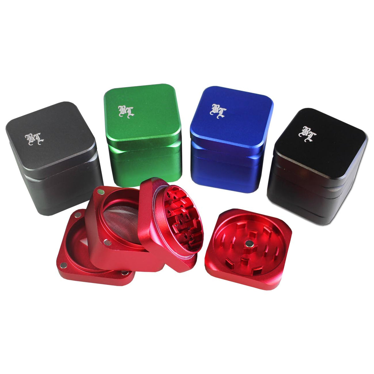 Black Leaf Alu Grinder CUBY 4-tlg. - CloudyMinds