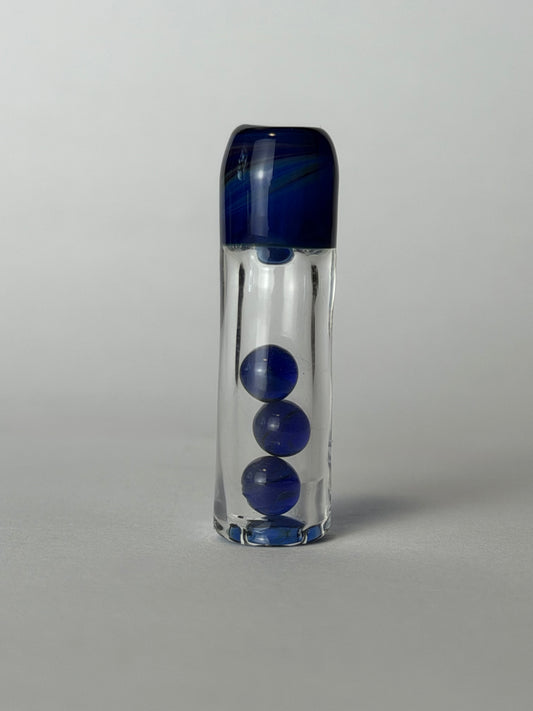 Birdhouse Glass GlasTip Blue Pearls