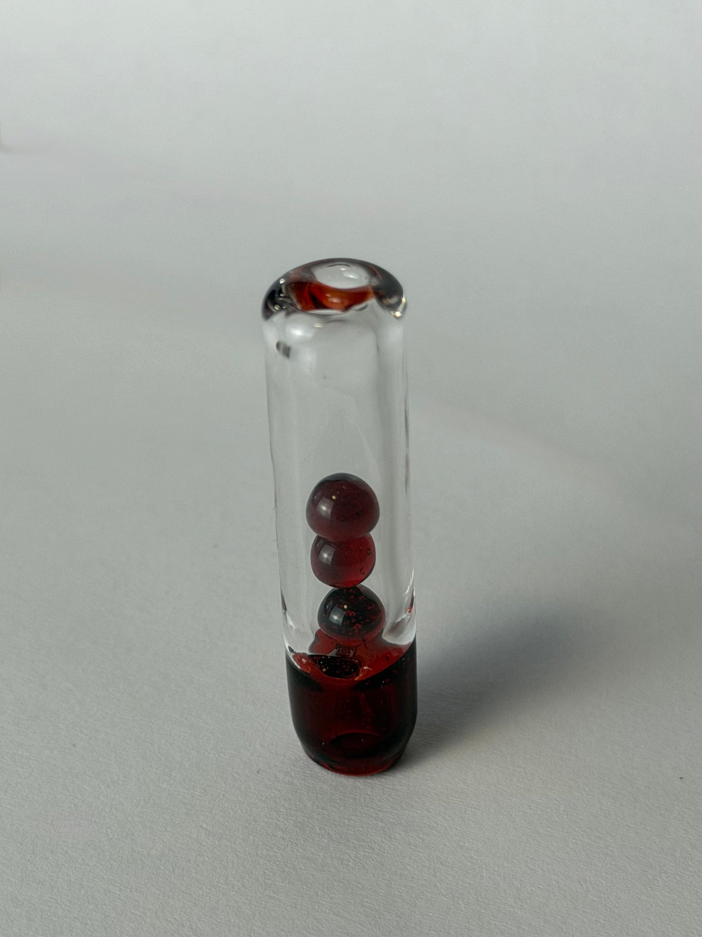 Birdhouse Glass GlasTip Red Pearls