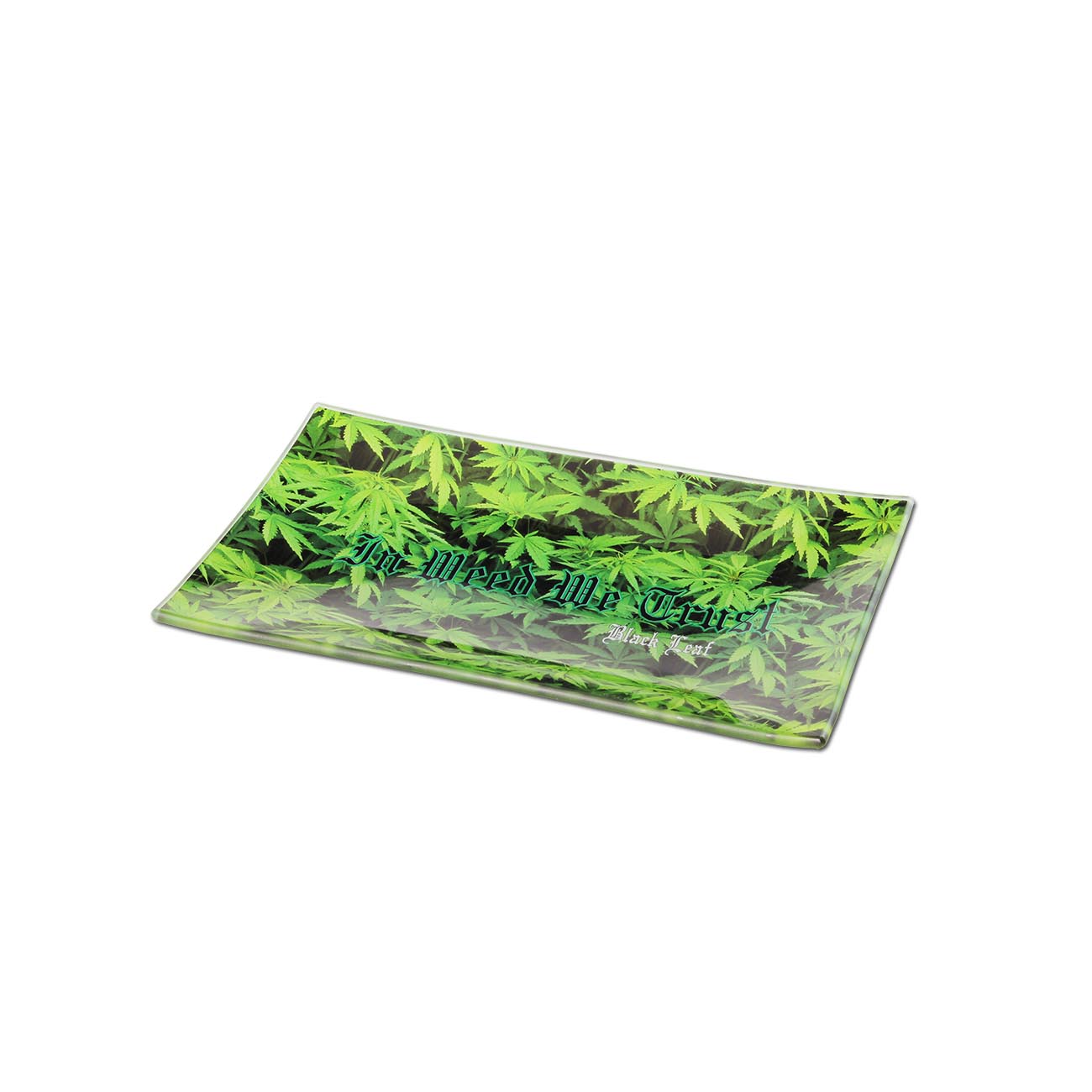 Black Leaf Leaves Rolling Tray aus Glas - CloudyMinds