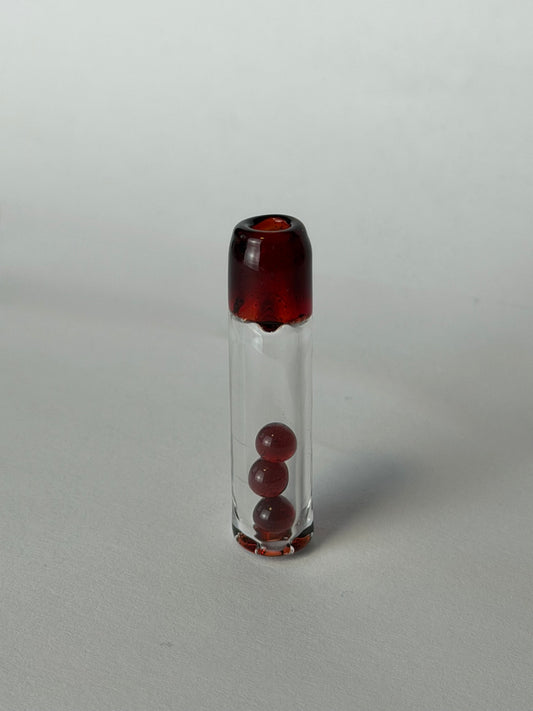 Birdhouse Glass GlasTip Red Pearls