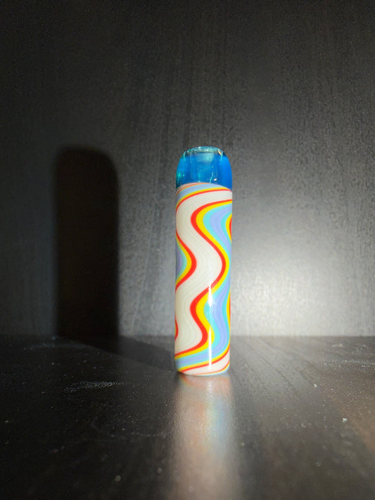 Birdhouse Glass GlasTip blau/weiß wavy - CloudyMinds