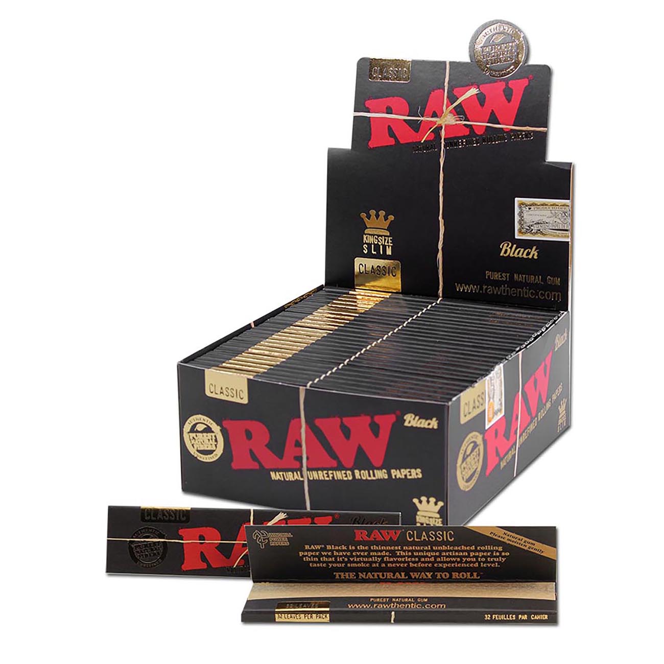 Raw Black Long Papers King Size Slim Extra Fine - CloudyMinds