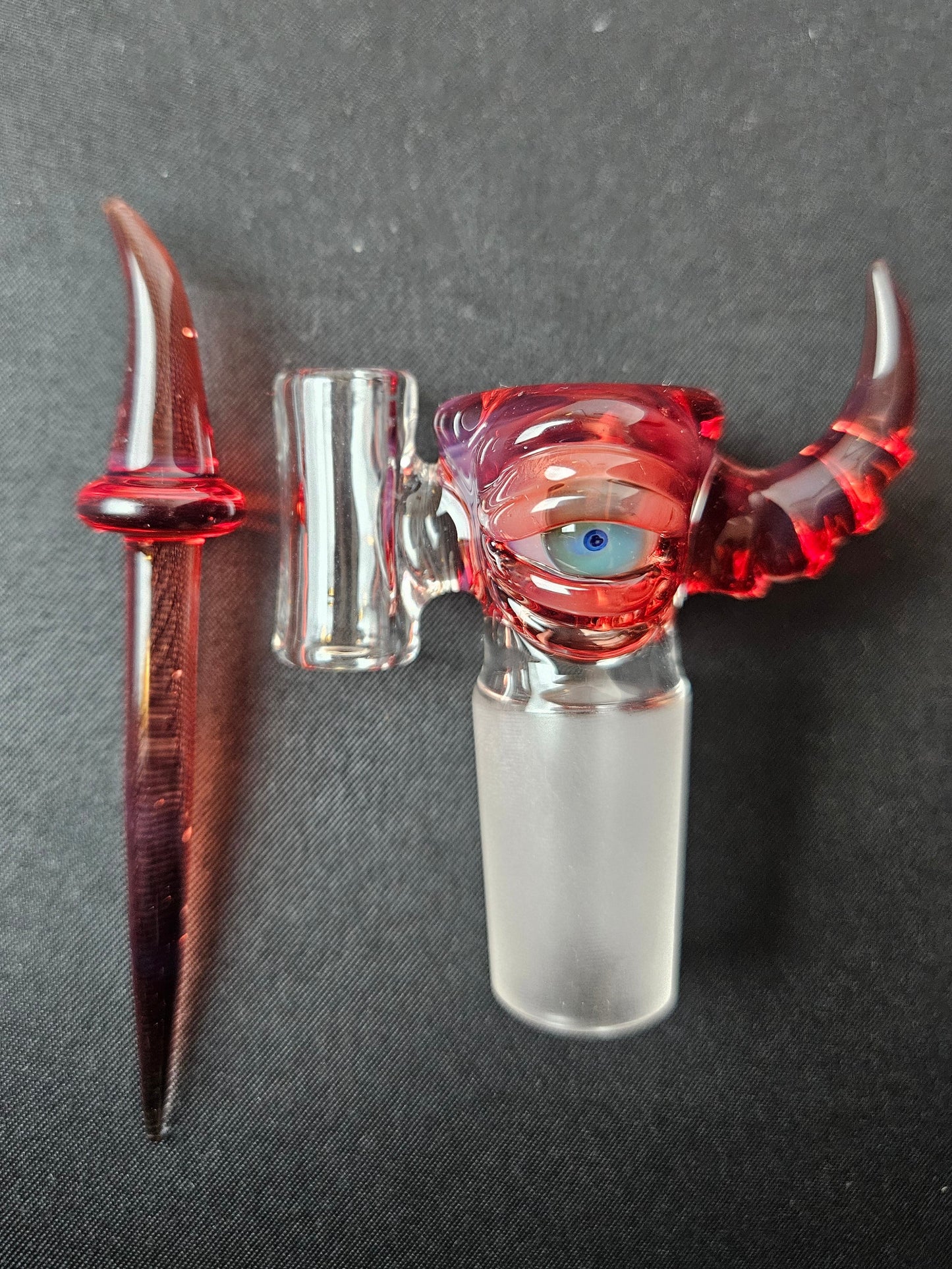 Dippy Glass - Rote Bowl mit Toker